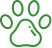A green dog paw to mark page sections.